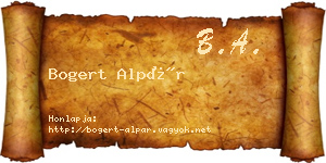 Bogert Alpár névjegykártya